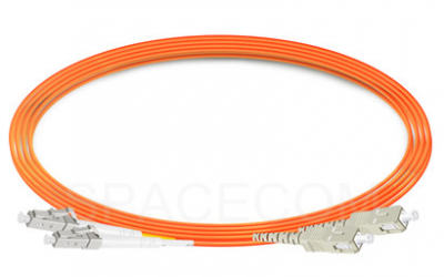 SPACECOM LC/UPC-SC/UPC Multimode dual Optical Fiber Patch Cord-2.0mm LSZH
