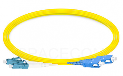 SPACECOM LC/UPC-SC/UPC Single-mode dual-fiber Optical Fiber Patch Cord-2.0mm LSZH