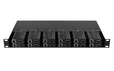 SPACECOM Media Converter Rack Mount Chassis 1U 12 Slots