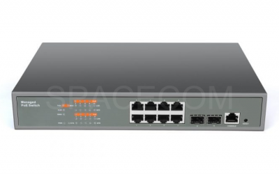SPACECOM 8-Port Gigabit Managed PoE Switch with 2 SFP